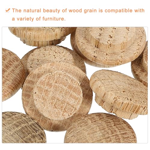 Image of uxcell 12 Pcs 0.47 x 0.71 Inch Wood Hole Plugs, Wooden Screw Hole Cover, Wood Pocket Button Plug for Chair Stair Craft Furniture Woodworking