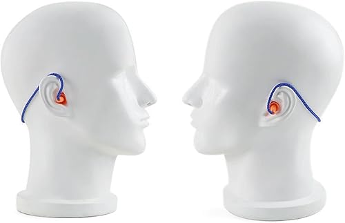 Miniatura 7 de 5 pares de tapones para los oídos con cable, tapones para los oídos reutilizables de silicona con cordón para los oídos, cancelación de ruido del