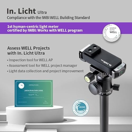 In.licht Ultra Professionelles Spektrometer & Lichtmessgerät (Well Zertifiziert) – Handheld Messung von LUX, CCT, CRI, Flicker-Index für Lichtdesigner und Human-Centric Lighting (ohne Zubehörpaket)