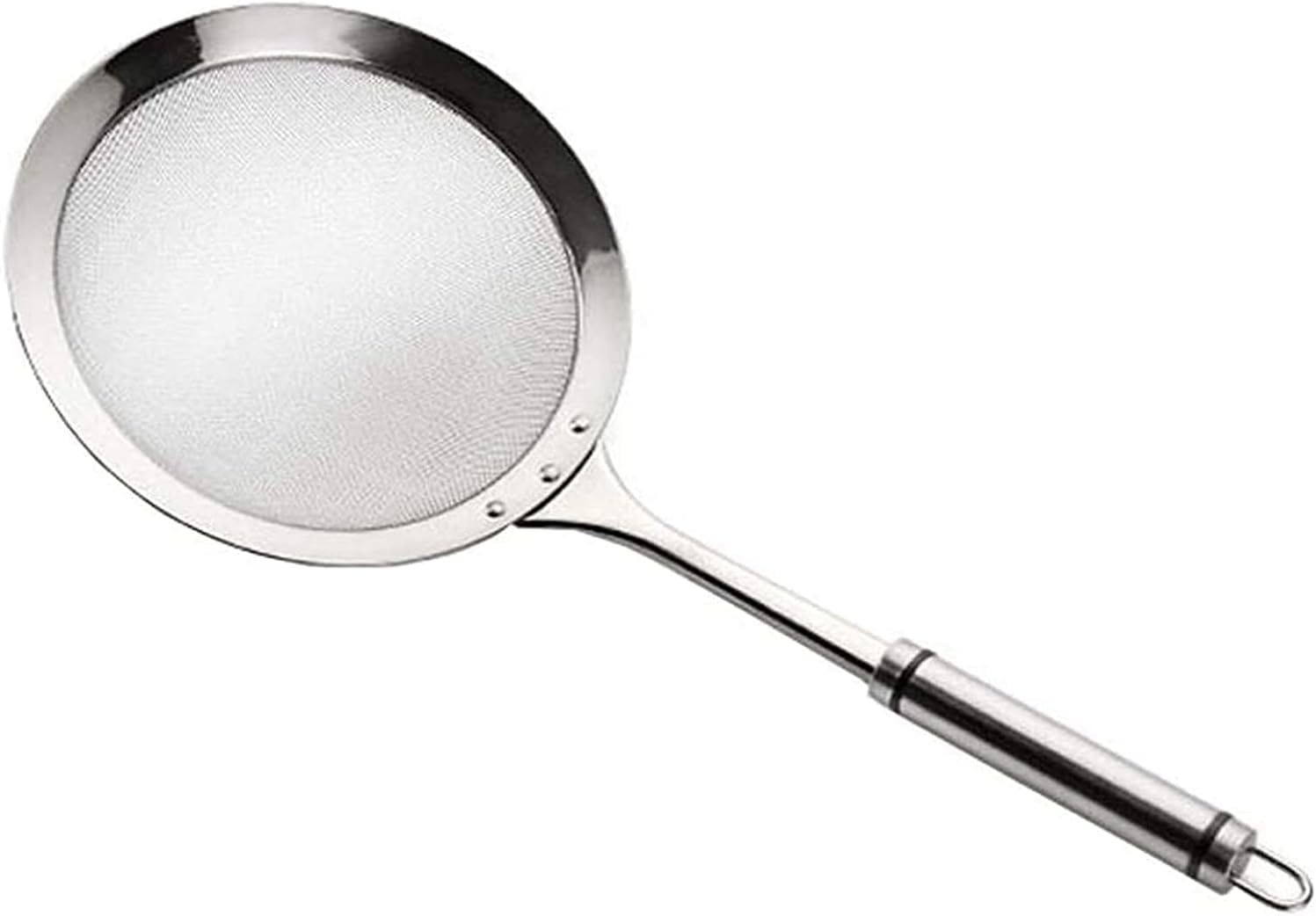 Stainless Steel fine mesh Strainer with Handle Strainer Flour Sieve Pasta Strainer Colander Utility Kitchen Tool Strainer Kitchen Spoon (Size : S) (M)