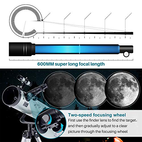 Telescope for Adults & Kids Monocular Refractor Telescope for Astronomy Beginners Professional 700mm76mm with Tripod & Smartphone Adapter - Thumbnail 2
