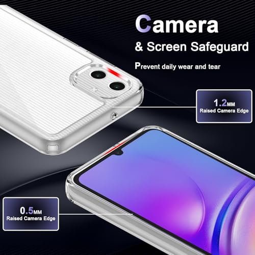 Image of Case for Samsung Galaxy A05, Military Grade Drop Protection Phone Case, Yellowing Resistant, Anti-Scratch Hard PC Back, Shockproof Hard Ultra-Thin Protective Cover, Clear