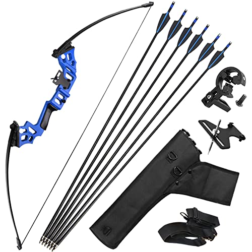 ZSHJGJR アーチェリー 弓 リカーブボウ 30/40ポンド ロングボウ 初心者 ボウサイトとレストを付き アーチェリーセット 弓矢セット 練習用 狩猟用 (ブルー、弓矢セット, 40ポンド) ZSHJGJR アーチェリー 弓 リカーブボウ 30/40ポンド ロングボウ 初心者 ボウサイトとレストを付き アーチェリーセット 弓矢セット 練習用 狩猟用 (ブルー、弓矢セット, 40ポンド)