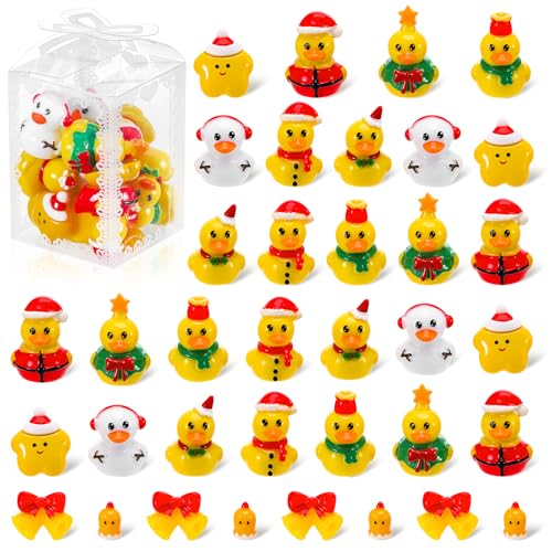 Camptrip 36 Stück Kleine Weihnachtsfiguren Set, mini Enten, kleine...