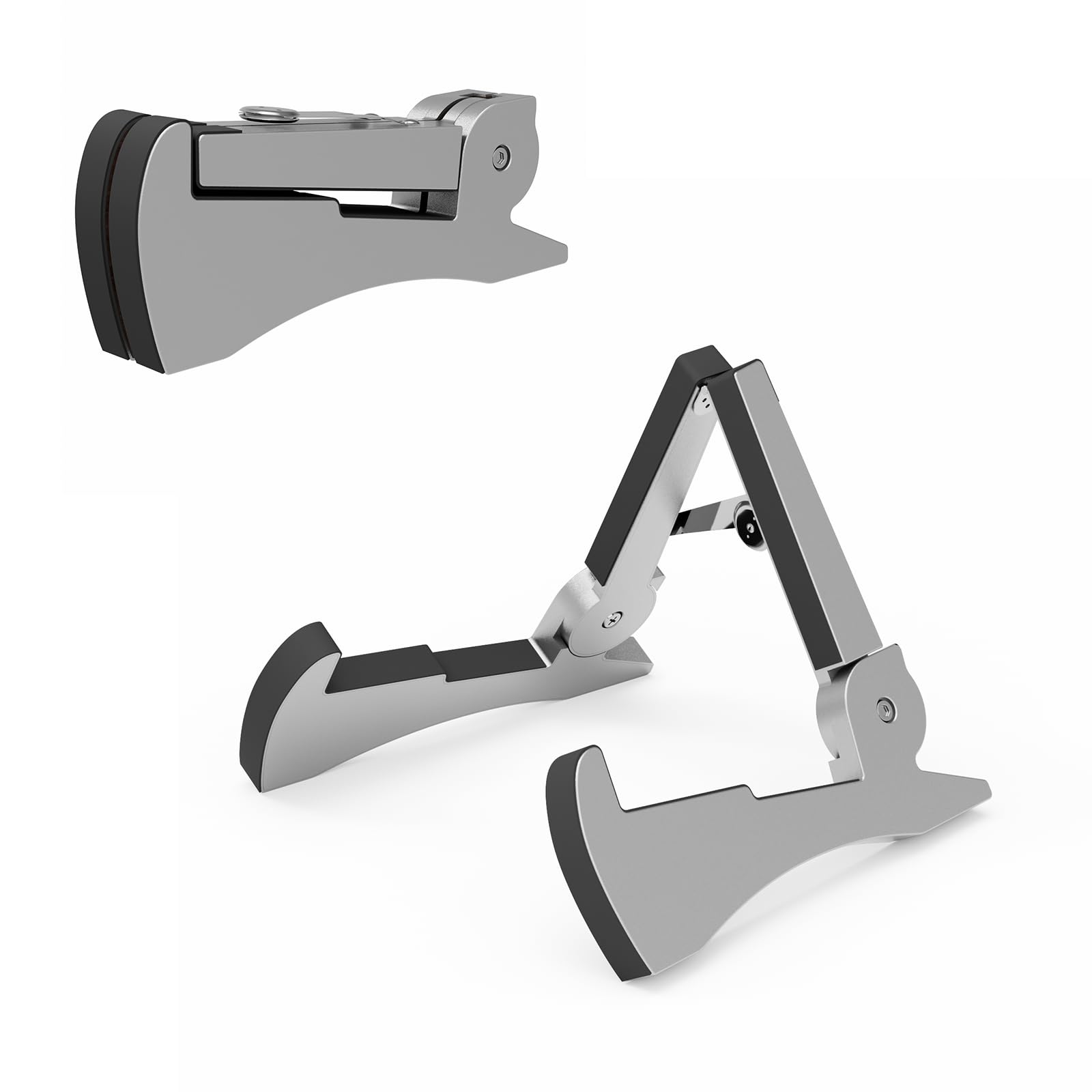 Dida Silver Travel Guitar Stand, Guitar Stand For Acoustic Guitar, Bass, Electric Guitars, Ukulele, Mandolin, Foldable Stand Floor, Portable Guitarstand, Fully Assembled (Silver)