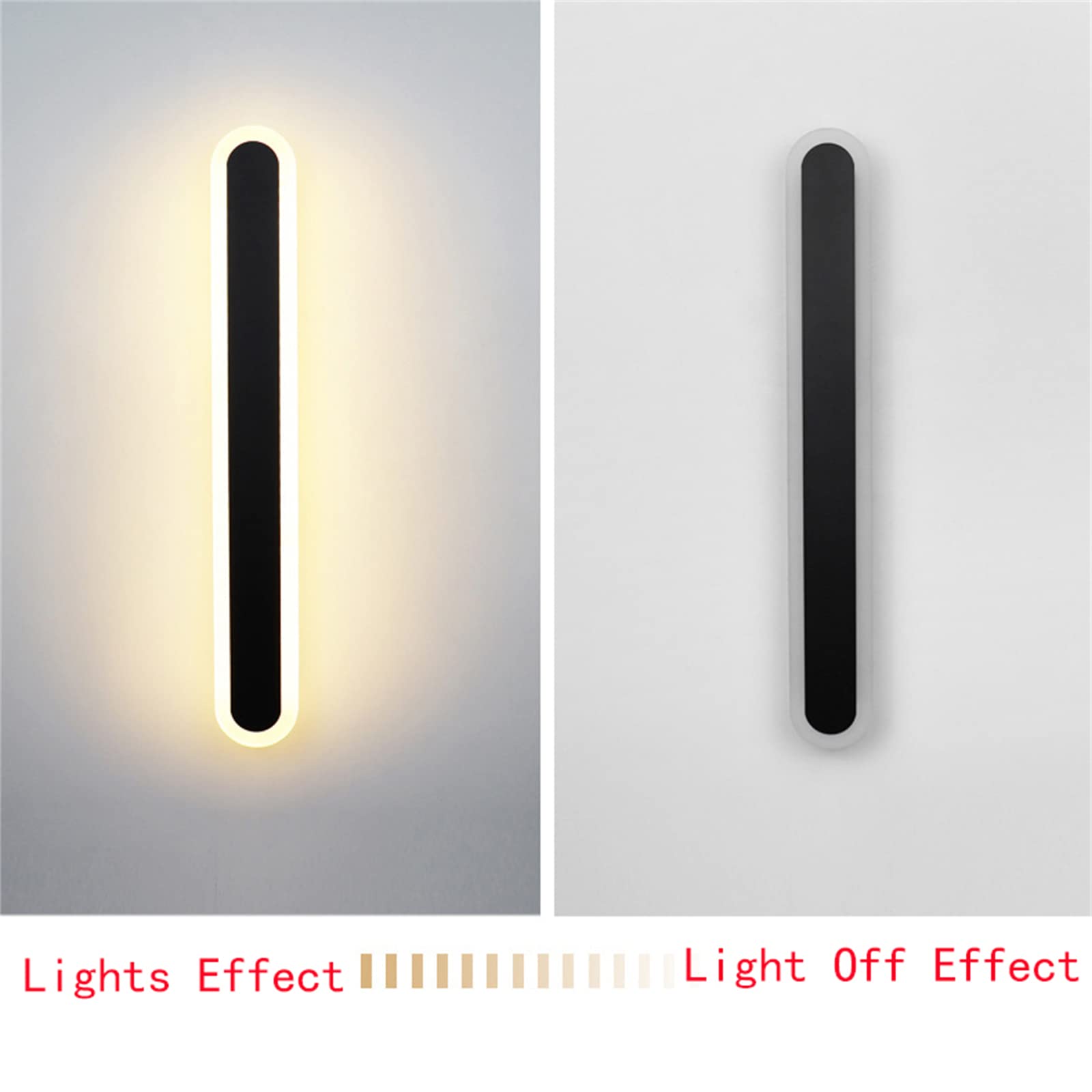 MOCHAMIK Kinkiety Kinkiety LED Wewnętrzna długa listwa Kinkiet Światła Możliwość przyciemniania w górę W dół Światło ścienne Regulowany kolor Akrylowe aluminium Oświetlenie ścienne do Sypialnia Salon