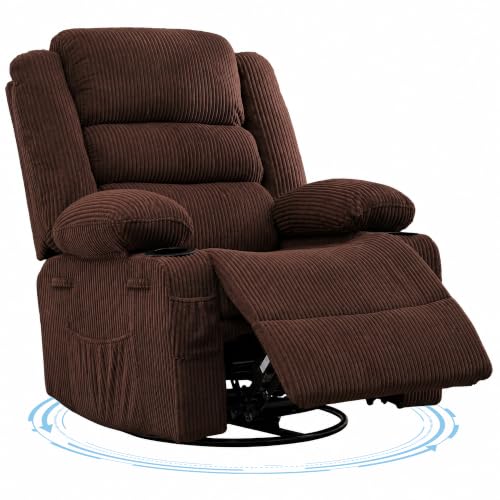 Image of Rocking Recliner Chair for Adults 360 Swivel Manual Recliner