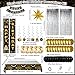 Black and Gold Birthday Decorations for Men Women, Happy Birthday Decorations Gold and Black Party Decoration Kit, Happy Birthday Banner Balloons Tablecover Fringe Curtain Swirls, Mens Man Bday Decor
