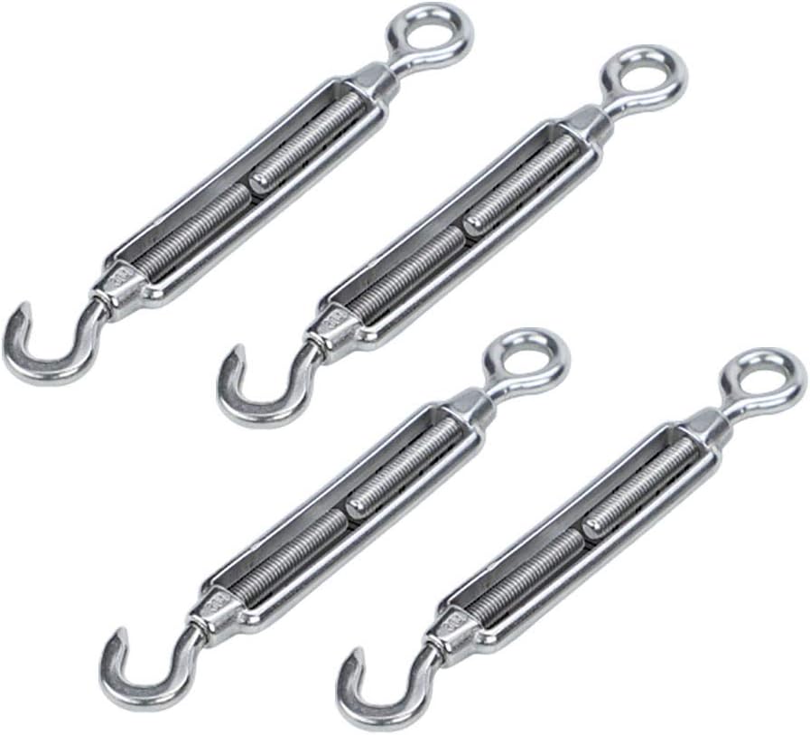 ターンバックルステンレス鋼304フックとアイフラワーオーキッド 重いワイヤーロープの張りのある日よけ 限定special Price 4ピースパック テントの取り付け