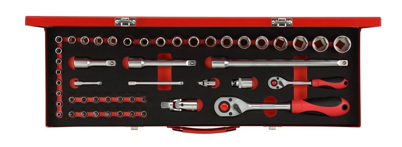 GEDORE red Zestaw kluczy nasadowych 1/4" + 1/2" 49-częściowy