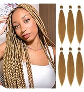 Betufllo 27 Honey Blonde Braiding Hair Pre Stretched Braiding Hair extensions 26 Inch color 27 br...