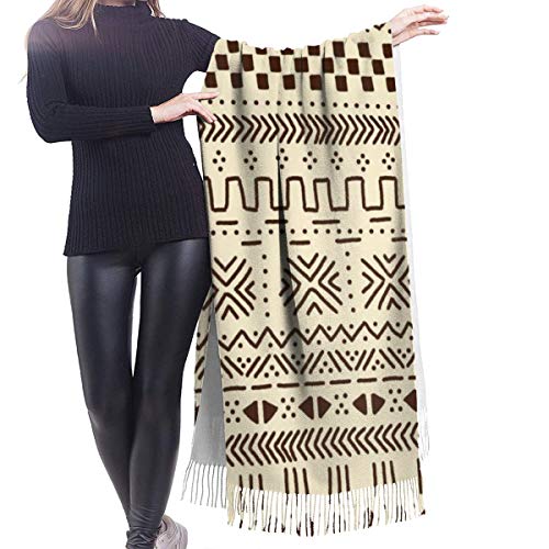 Soft Warm Black Mud Beige And Brown Traditional Ethnic African Mudcloth White Abstract Boho Cashmere Blanket Scarf For Women Elegant Tassel Pashmina Shawl Wrap In Spring Fall Winter3
