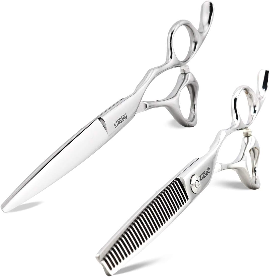 6 INCH Hair Cutting Scissors and 5.5 INCH Hair Thinning Shears Hairdressing Scissors 440C Kinsaro