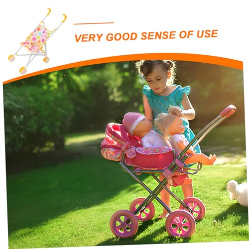 VANZACK Realistischer Puppenwagen Toy Stroller mit Weichem Griff und Leichtgängigen Rädern für Rollenspiele und Kreatives Geeignet für Ab Jahren Fördert Soziale Entwicklung – Bild 8