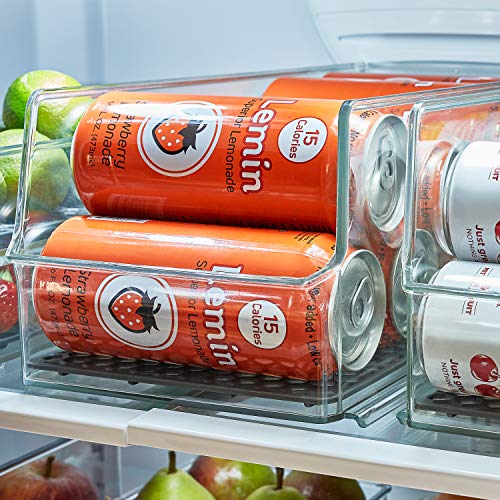Spectrum Diversified Hexa In-Fridge Stackable Tall Bins For Storage, Organization, And Easy Access For Cans Of Soda, Beer, Energy Drinks, Seltzer, And More, Large, Clear #TOP6