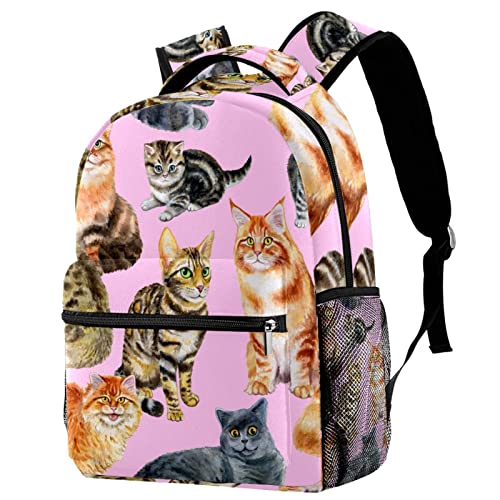 Sac à dos motif chat rose parfait pour les journées de cours