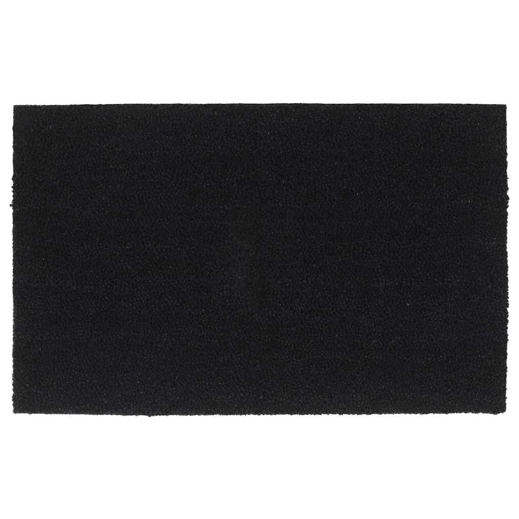 Fußmatte Schwarz 50x80 cm - Kokosfaser Türmatte Getuftet 16mm Dick - rutschfeste Schmutzfangmatte für Haustür, Eingangsbereich Innen & Außen