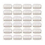 24 pcs/lot 28mm 8-teeth Metal Hair Extension Clips with Rubber Snap Closures for Hairpieces (Blonde)