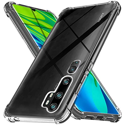 Ferilinso Coque pour Xiaomi Mi Note 10/ Note 10 Pro Coque, [Renforcer la Version avec Quatre Angles] [Protection de l'entretien de la caméra] Étui de Protection en Caoutchouc TPU Souple (Transparent)