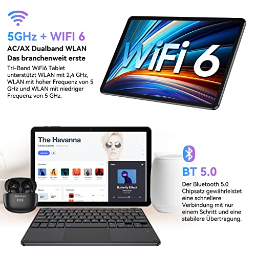 Blackview Tab 8 WiFi Tablet 10 Zoll, Android 12, 7GB RAM+128GB ROM, 5G/2.4G WiFi 6, 6580mAh Akku PC, 13MP+8MP Kamera, HD+ IPS, GMS-Zertifiziert, BT5.0, Dual-Lautsprecher, Type-C, OTG – Bild 4