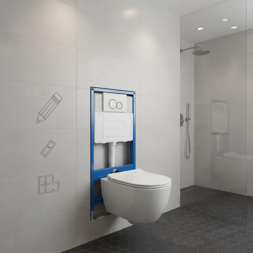 WC sospeso senza cassetta – WC sospeso, sistema di scarico del WC (cassetta)