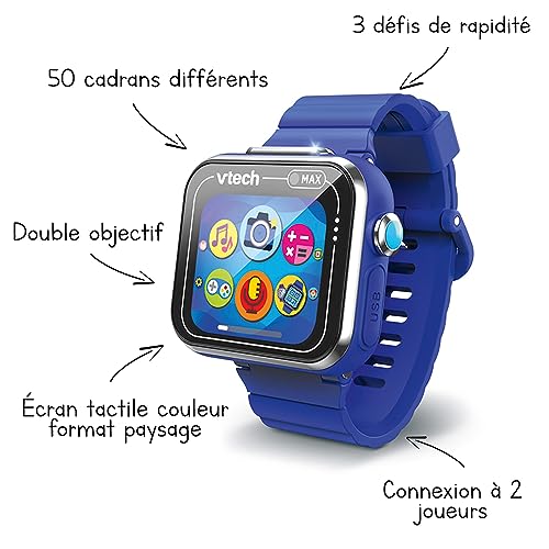 VTech - KidiZoom SmartWatch Max Bleue, Montre Digitale Enfant, Photo, Selfie, Vidéo, Écran Tactile Horizontal, Jouet High-Tech, Cadeau Enfant et Ado de 5 Ans à 14 Ans - Contenu en Français – Image 3