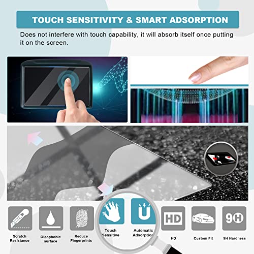 Image of CDEFG for 2019 2020 2021 Silverado 1500 Infotainment 3 Car Touchscreen Navigation Touch Screen Protector, HD Clear Tempered Glass 9H Scratch Resistance (8IN)