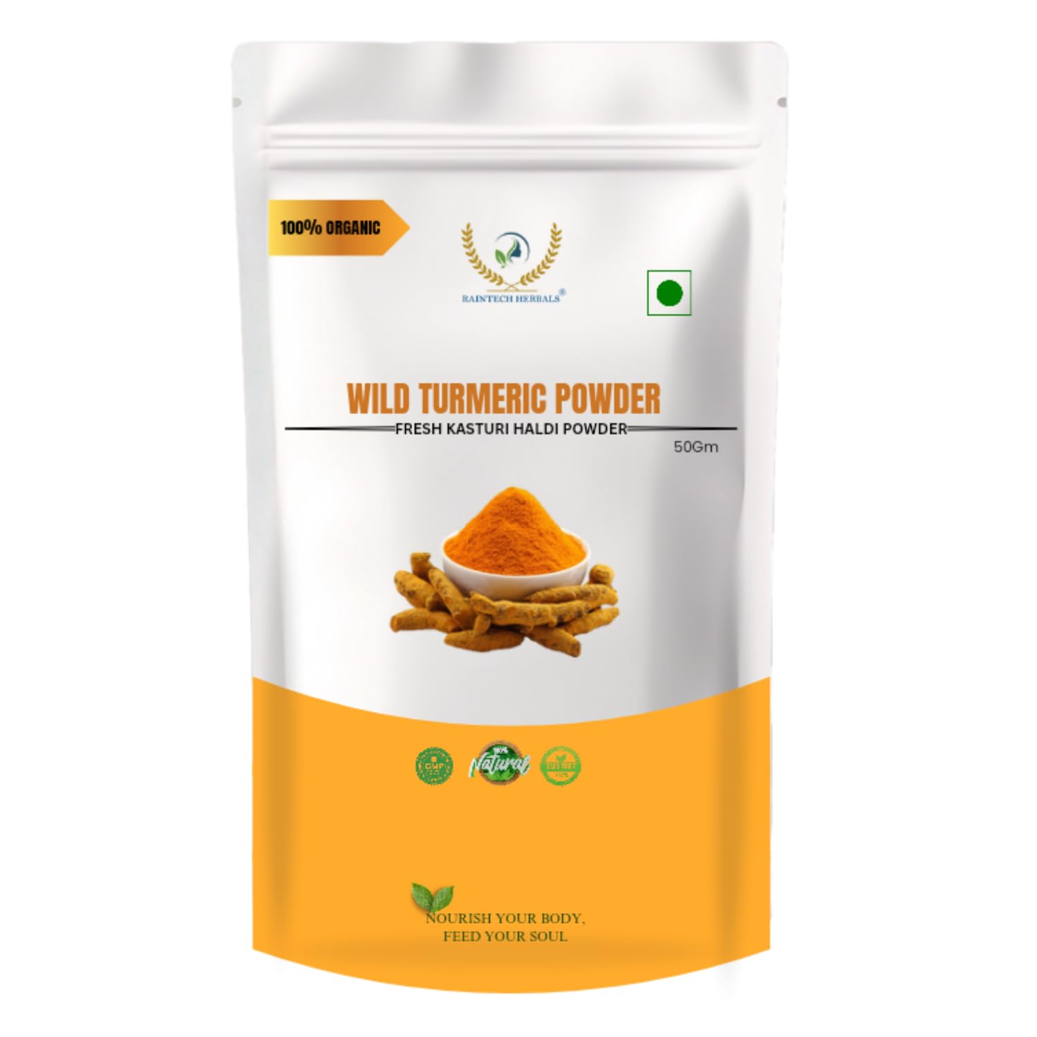 Wild Turmeric Powder (Kasthuri Manjal) for Glowing Skin – 50g |Curcuma Aromatica | Natural Face Pack for Tan Removal, Pimples & Pigmentation