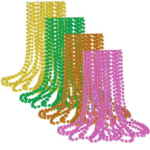 Colliers de perles multicolores en plastique lot de 48 pièces pour festivals