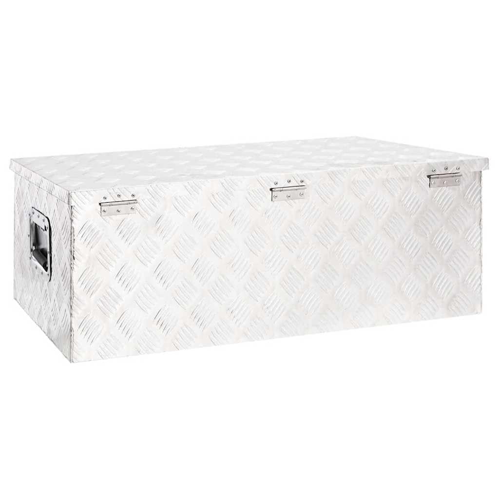 Genérico Caja de almacenaje de Aluminio Plateado 90x47x33,5 cm,Bricolaje,Accesorios de Bricolaje,Organización y Almacenamiento de Herramientas,Cajas de herramientas-152254