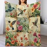 Sofadecke Patchwork Kolibri Blume Kuscheldecke Kuschelige Decken Flauschig Kuscheldecken Bett Für...