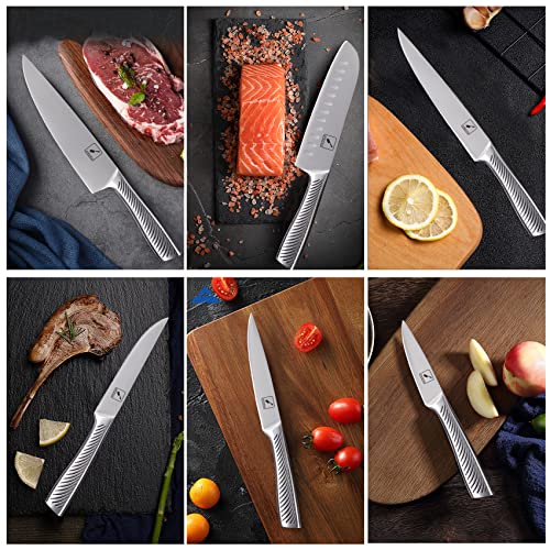 Knife Set,imarku Knife Sets for kitchen with block,Premium One-Piece Kitchen Knife Set with Sharpener,High Carbon Stainless Steel Knives Set for Kitchen,Dishwasher Safe,Black, 14PC (I-KB0234BK) - Image 7