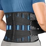 FREETOO Rückenstützgürtel Orthopädisch LWS, Atmungsaktive Rückenbandage Lendenwirbelsäule Herren Damen für Arbeit Sport, Rückengurt Rückenschmerzen für Ischias, Bandscheibenvorfall, Skoliose
