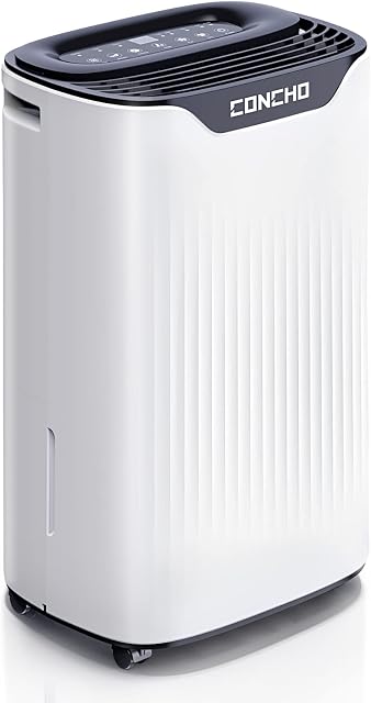 Concho 2500 Sq. Ft 35 Pint Dehumidifier with Air Filter for Basement, Home and Large Room; Small Dehumidifiers with Drain Hose, Dry Clothes Mode, 0.79 Gallon Water Tank, 24H Timer