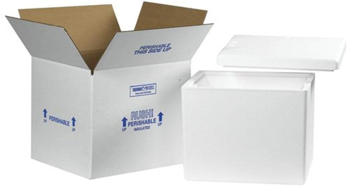 BOX USA B238C Insulated Shipping Kits, 13 3/4" x 11 3/4" x 11 7/8", White (Pack of 1)