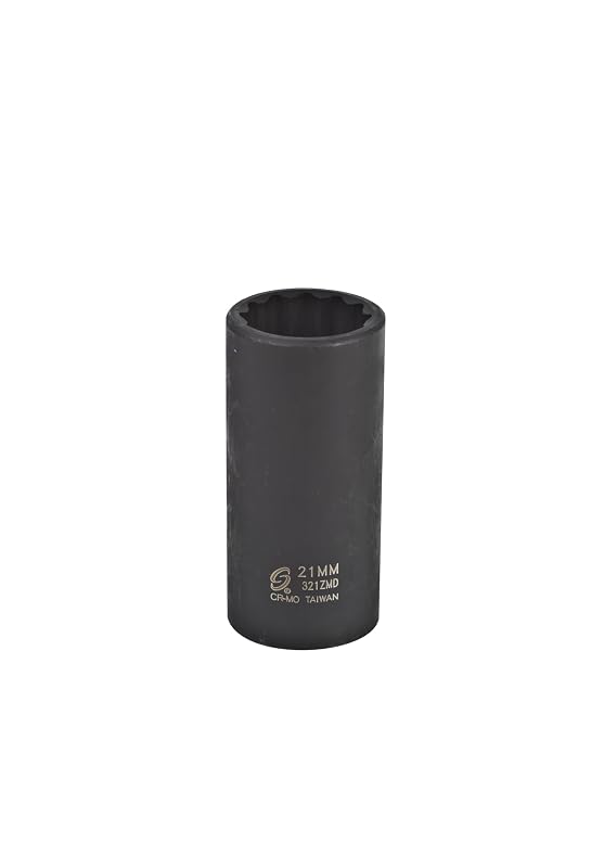 Soquete de Impacto Longo Sunex Tools 21 mm com Encaixe de 9,5 mm (3/8 pol.), 12 Pontas, 321ZMD