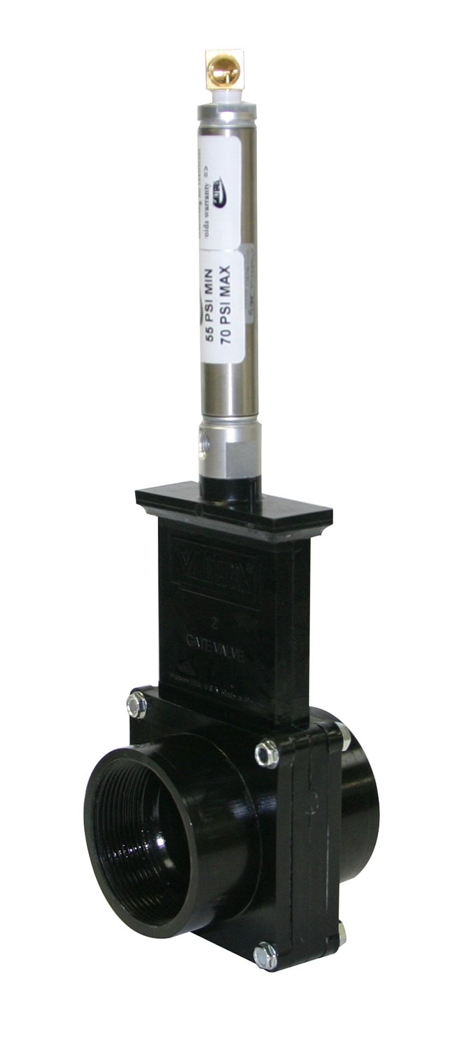 Valterra 9207S ABS Gate Valve, Black, 2" FPT, Metal Air Cylinder