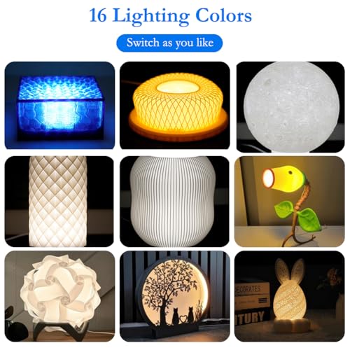 3 Stück 3D Drucker 3-Farben LED Lampen Kit, Nachtlicht Modelle Ersatz für 3D Druck Zubehör, LED-Lampen-Set für Bambu Lab A1/A1 Mini, USB-Betrieben und USB-Adapter, Weiß und Warmes Licht