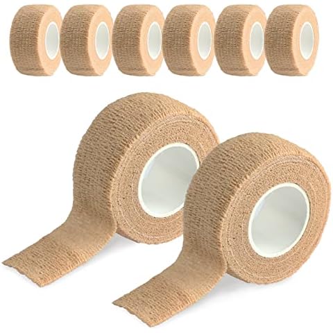 Self Adhesive Bandage Wrap (8 Pack), Breathable Elastic Athletic Tape, Cohesive Bandage Wrap for First Aid, Sports Injury, Wrist and Ankle Sprains Protection, Vet Wrap for Dogs, Horses (2.5CM X 4.5M) Cover