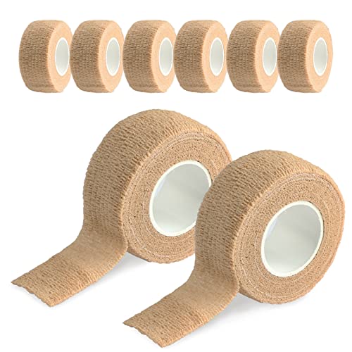 selbstklebende Bandage Wrap(8 Pack),atmungsaktive Selbstklebender Verband, kohäsive Bandage Wrap für Erste Hilfe, Sportverletzungen, Handgelenk Verstauchungen Schutz, Vet Wrap für Hunde,(2.5CM X 4.5M) Cover