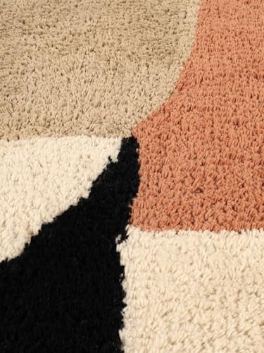 RugVista Cadiz Tapis de Bain, Rectangulaire, 60 x 90 cm, Beige/Terracotta – vue 4