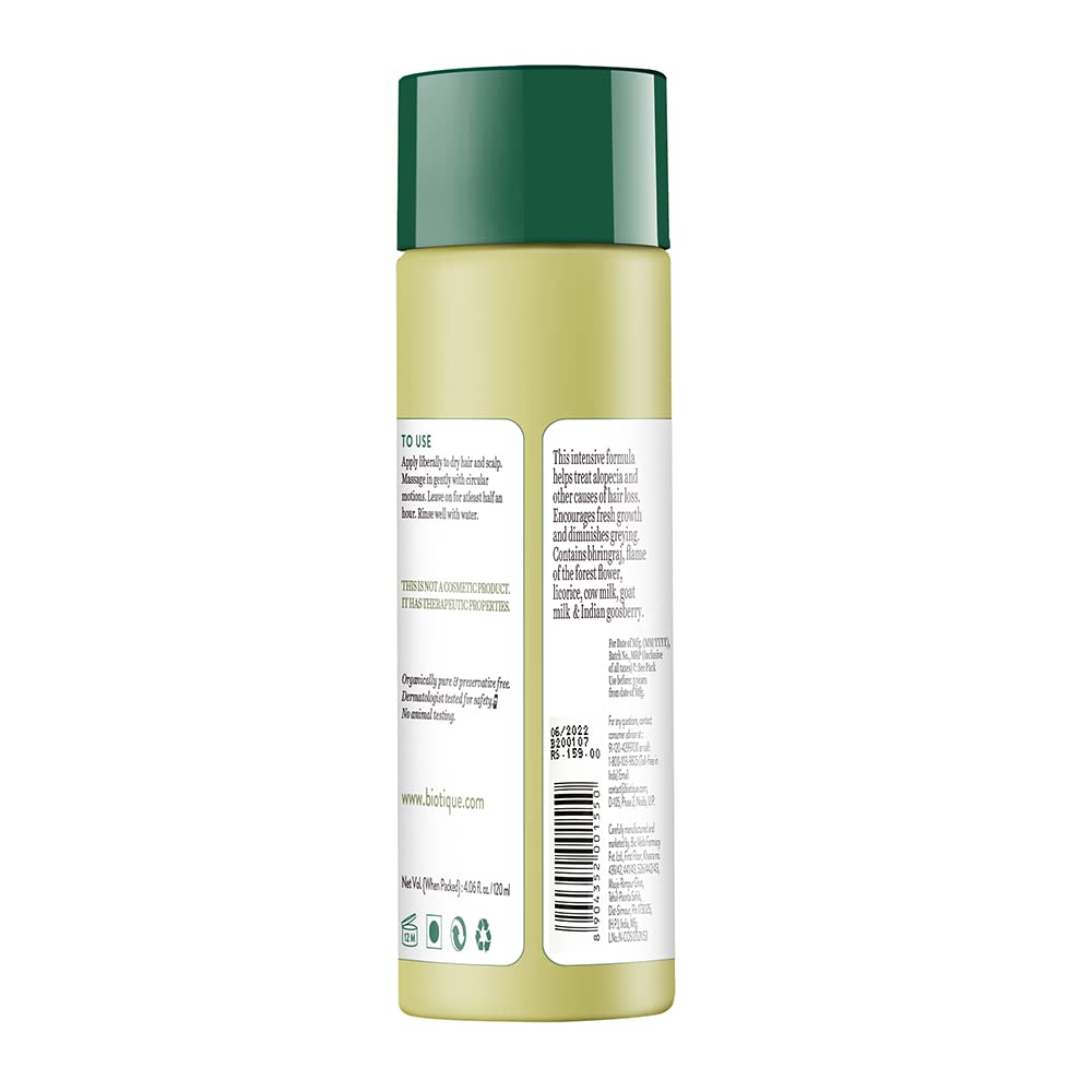 Biotique Botanicals Bhringraj Hair Growth ThERApeutic Oil, 4.06-Fluid Ounce