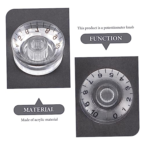 Wakauto 4Pcs Botão De Volume De Baixo Botões De Guitarra Transparentes Botão De Controle De Baixo Bo