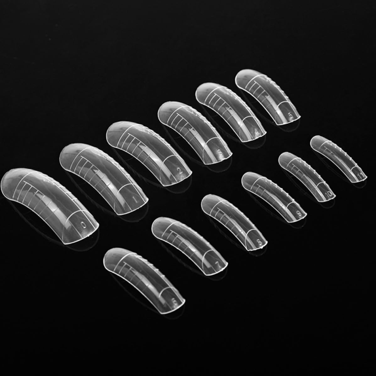 1 Box Scale Marked Nail Extension Forms Plastic Manicure Tool