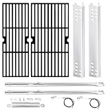 Hisencn Parts for Charbroil Performance 463673519 463625219 463625217 463673517 463673017 463347519 463244819, G470-5200-W1 Burner, G470-0004-W1A Heat Plates and Cooking Grates, Grill Replacement