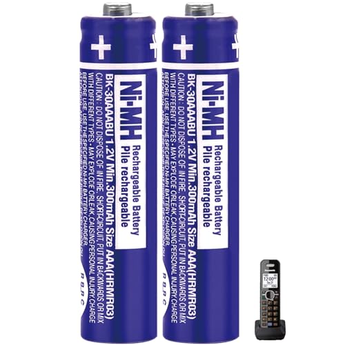 OSIM 2Pack BK-30AAABU Ni-MH AAA Rechargeable Batteries 300mah AAA Ni-MH Rechargeable Batteries 1.2V for Panasonic Cordless Phones, Remote Controls, Electronics