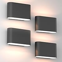 Vista 16 de Aipsun Juego de 2 Apliques de Pared LED Modernos Negros Luces de Pared para Interiores con Cableado Fijo Hacia Arriba y Hacia Abajo Luz de Montaje