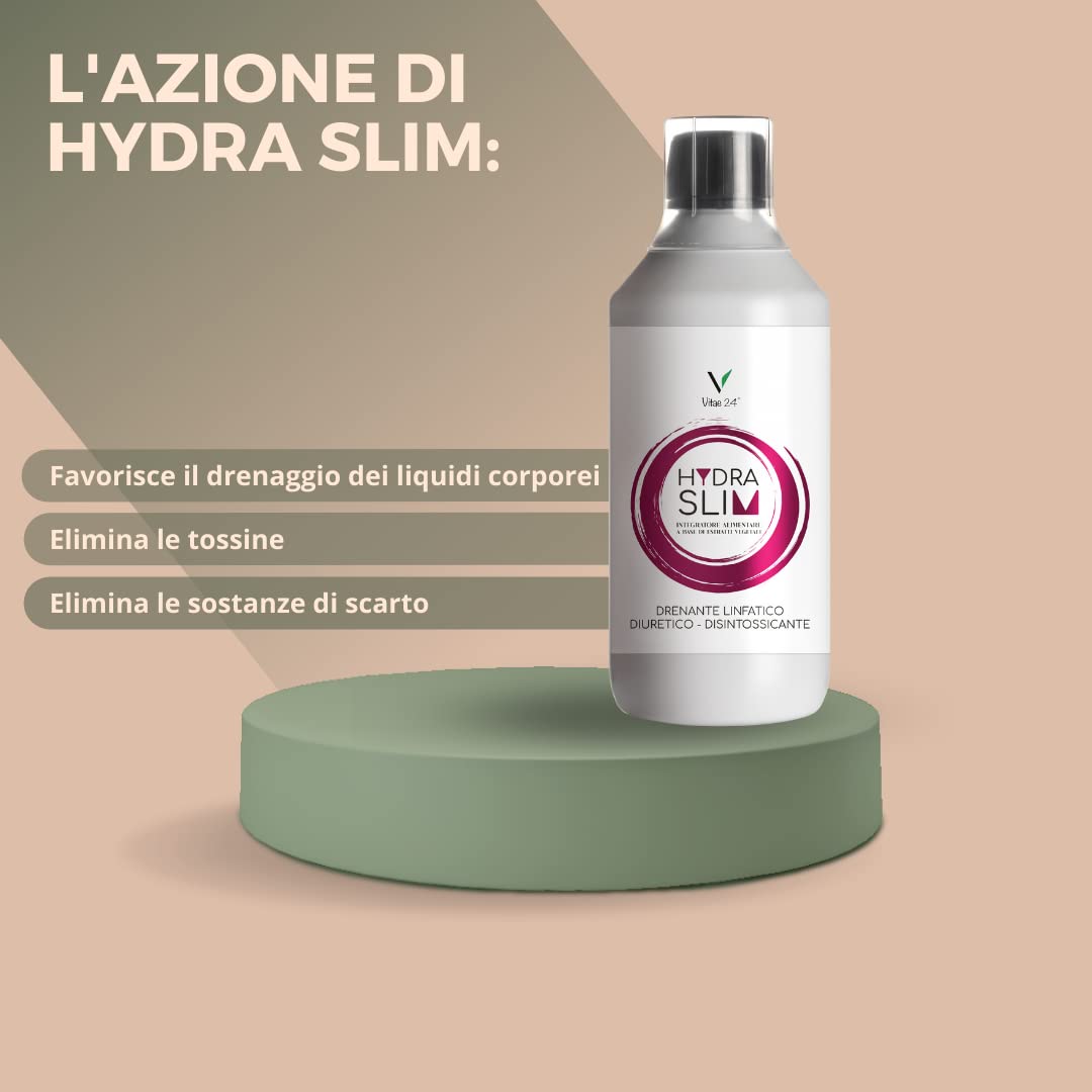 Vitae24 Hydra Slim Integratore con Betulla per Drenaggio dei Liquidi Corporei in Eccesso | Integratore a Base Vegetale con Cardo Mariano, Tarassaco, Camomilla, Vite Rossa, Mirtillo, Centella Asiatica