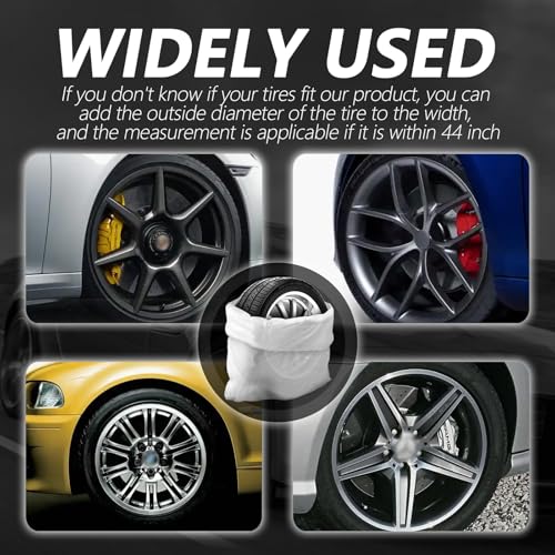 Image of 4PCS Extra-Large Tire Covers,Tear-Resistant LDPE Plastic Tire Bags for Storage & Transport Car Tires Wheel,Waterproof Dustproof Tire Storage Bag Car Accessories for Most Vehicles (4PCS)