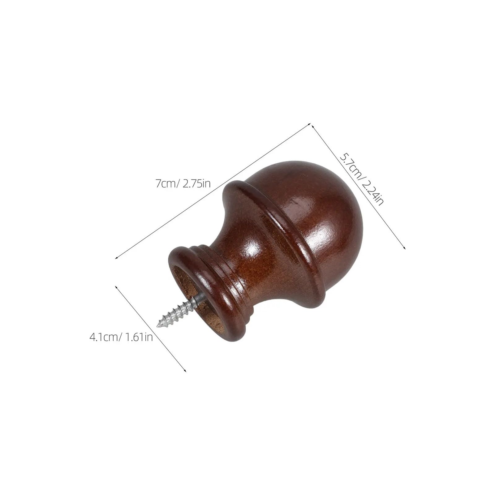 Lot de 4 embouts de tringle à rideaux ronds en bois - 29 mm - Accessoires de fenêtre - Marron café